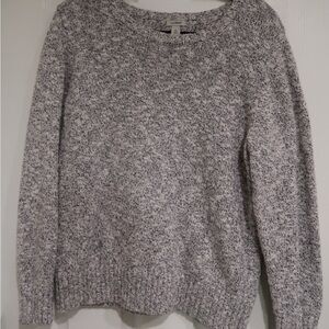 L.L. Bean Women's 100% Cotton Marled Gray Sweater